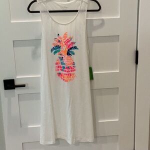 Lilly Pulitzer White  Cover Up Dress with Multicolor Pineapple